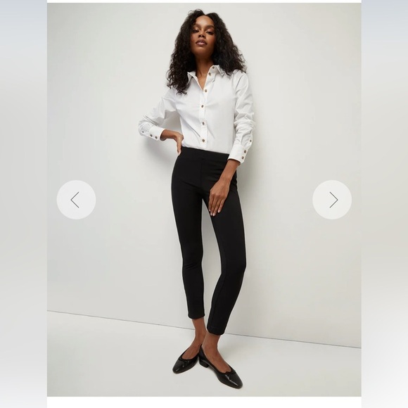 Veronica Beard ZIP BACK SCUBA PANT side 2 NAVY - Picture 2 of 12